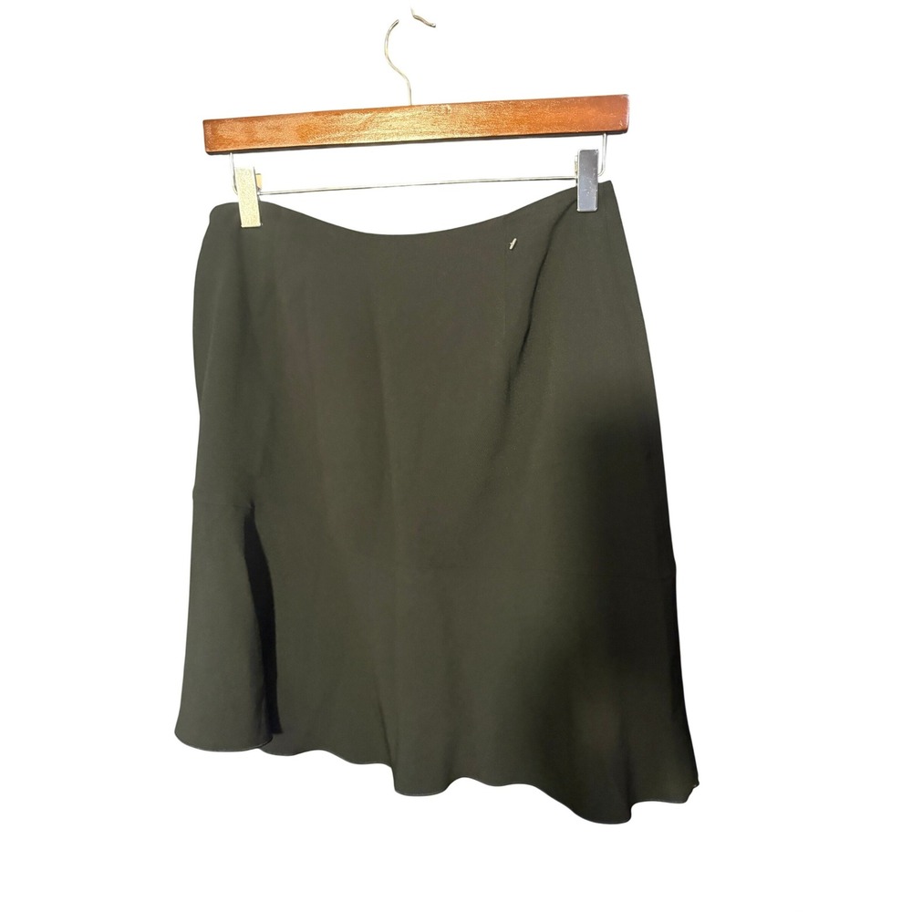 Emporio Armani Made in Italy Dark Black Flared Mini Skirt Size 46 IT 10 US - Picture 2 of 4